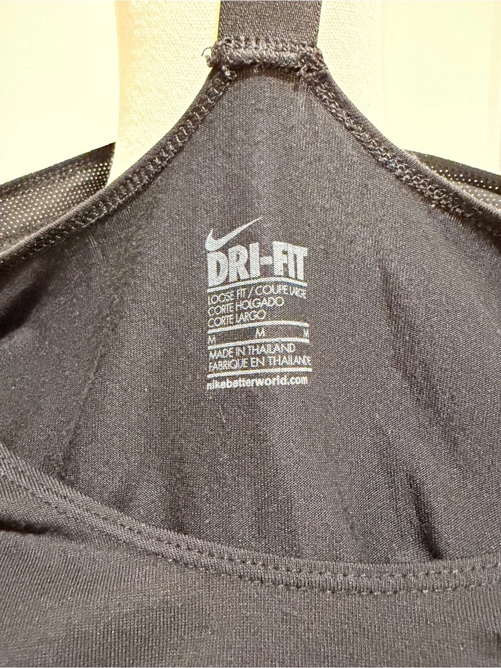 Nike Elastika Tank 2.0 Dri-FIT Black Open Back Racerback M